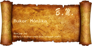 Bukor Mónika névjegykártya